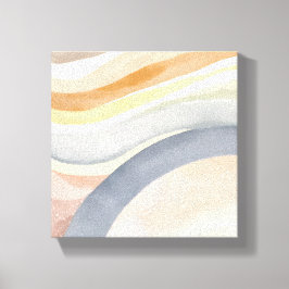 Impressão Em Tela Ondas Contemporâneas | Aquarela Moderna Neutra