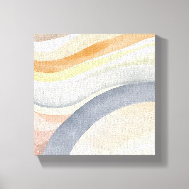 Impressão Em Tela Ondas Contemporâneas | Cor de Água Moderna Neutra (Frente)