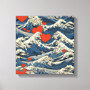 Impressão Em Tela Ondas de Amor em Kanagawa
