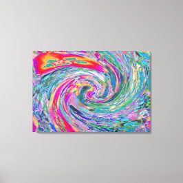 Impressão Em Tela Ondas de Cores Psicodélicas Florais Abstratas em A