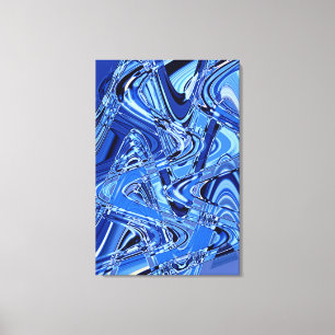 Impressão Em Tela ondas de estradas em azul