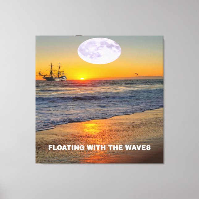 Impressão Em Tela Ondas de oceano azul (Frente)