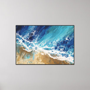 Impressão Em Tela Ondas Dinâmicas do Oceano na Arte Abstrata da Pare