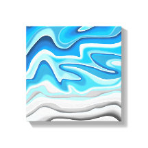 Ondas do Oceano | Pintura Abstrata Azul