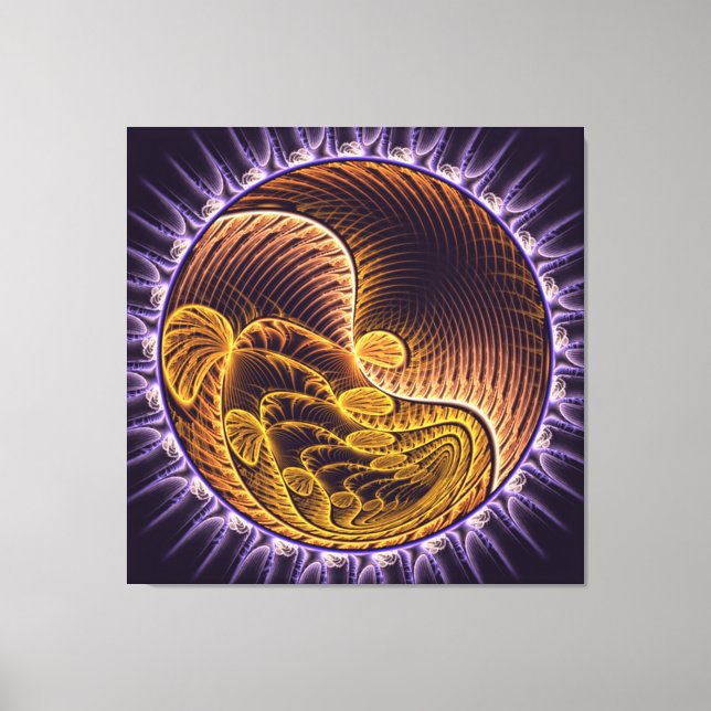 Impressão Em Tela Ondas Douradas arte moderna (Frente)