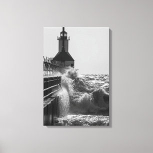 Impressão Em Tela Ondas Feridas Na Rua Joseph Grayscale
