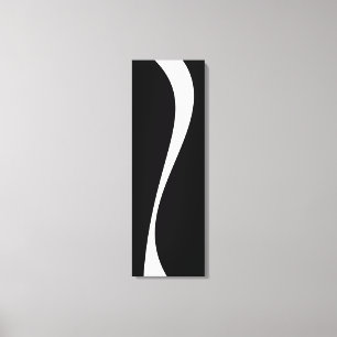 Impressão Em Tela Ondas Simples 2 - Preto e Branco