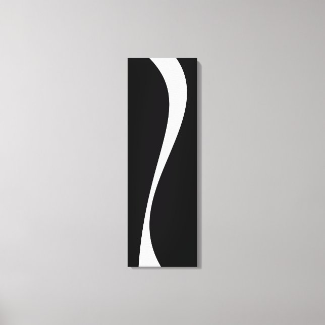 Impressão Em Tela Ondas Simples 2 - Preto e Branco (Frente)