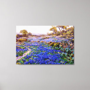 Impressão Em Tela Onderdonk - Bluebonnets na noite
