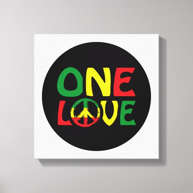 Impressão Em Tela One Love, Reggae design (Frente)