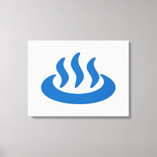 Impressão Em Tela Onsen ♨ Hot Primavera 温 泉 Sinal Japonês