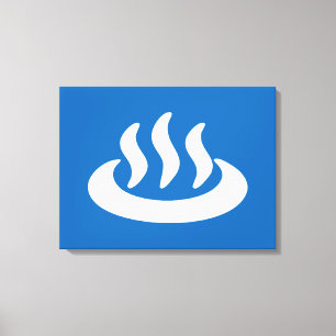 Impressão Em Tela Onsen ♨ Hot Primavera 温 泉 Sinal Japonês