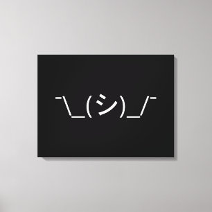 Impressão Em Tela Oops Shrug Emoticon ¯\_(シ)_/ movimento japonês Kao