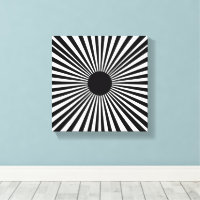 Op Art Sunburst - Poster de Abstrato branco e pret
