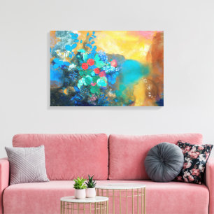 Impressão Em Tela Ophelia Entre as Flores Odilon Redon