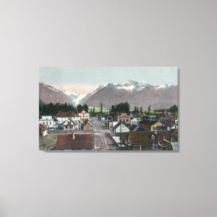 Impressão Em Tela Opinião aérea do CityValdez, AK do verão