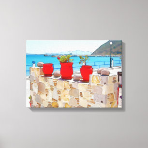 Impressão Em Tela Opinião do mar da aguarela