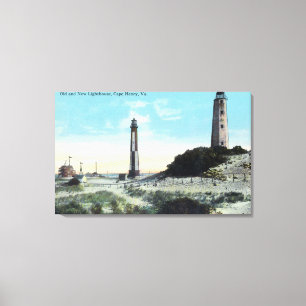 Impressão Em Tela Opinião LighthouseCape idoso e novo Henry, VA