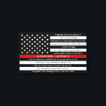 Impressão Em Tela Oração de Bombeiro Personalizada Linha Vermelha Fi<br><div class="desc">Pelas Telas de Oração de FIrefighter Imprimem em uma linha vermelha moderna bandeira americana em cores de bandeira de bombeiro. Esta canvas de oração de bombeiros é perfeita para todos os bombeiros e bombeiros, presente de formatura na academia de bombeiros e presentes de bombeiros. Personalize este impressão de oração do...</div>