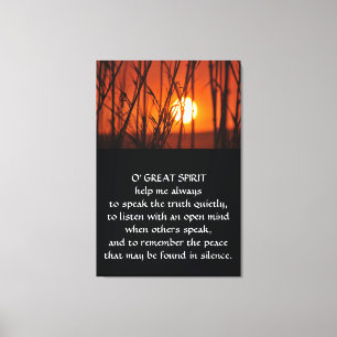 Impressão Em Tela Oração do indiano do nativo americano