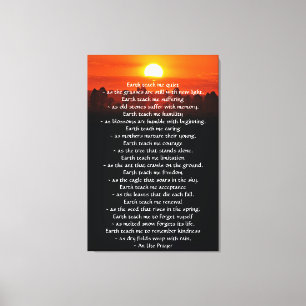 Impressão Em Tela oração inspiradora, a Terra me ensina