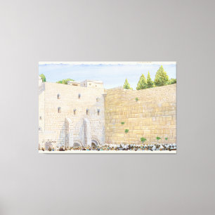 Impressão Em Tela Oração, Muro Ocidental KOTEL Jerusalém Cidade Anti