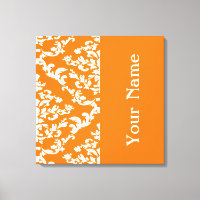 Orange Bold Damask com o nome @ Emporiomoffa