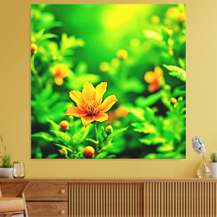 Impressão Em Tela Orange Flower Bokeh Sunny