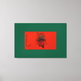 Impressão Em Tela Orange Moon Landscape