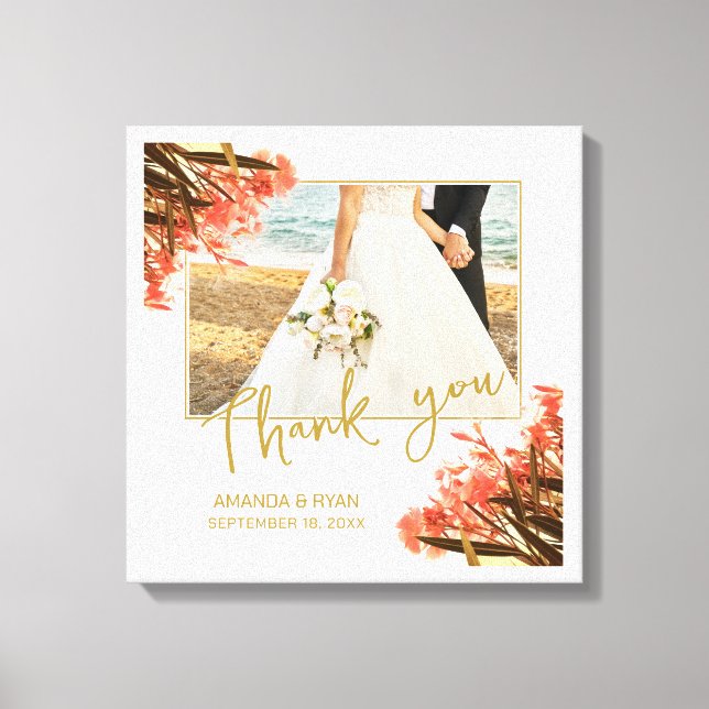 Impressão Em Tela Orange Oleander Flowers Foto de agradecimento Casa (Frente)