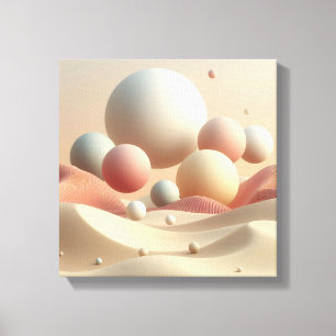 Impressão Em Tela Orbes Flutuantes Acima do Deserto Abstrato Minimal