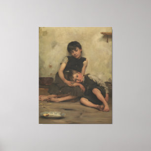 Impressão Em Tela "Órfãos" por Thomas Kennington (1885) - Londres, R