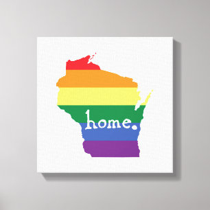 Impressão Em Tela Orgulho gay de Wisconsin  Mapa do lar