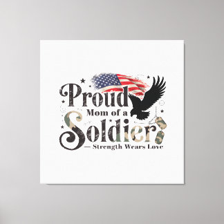 Impressão Em Tela Orgulhosa Mãe Militar Orgulho Soldado Arte