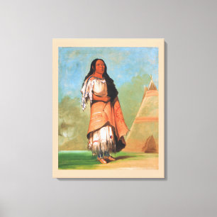 Impressão Em Tela Orgulhosa Mulher Indiana Blackfoot, George Catlin