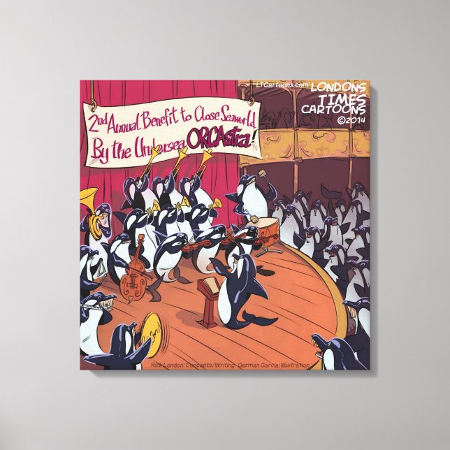 Impressão Em Tela Orquestra Orca Engraçada (Frente)