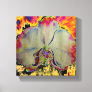 Impressão Em Tela Orquídea de incêndio, floral de aquarela vibrante
