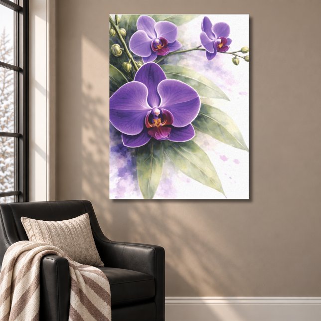 Impressão Em Tela Orquídea Roxa Botânica (Criador carregado)