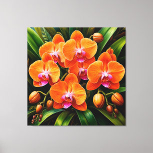 Impressão Em Tela Orquídeas Lindas em uma Composição Artística