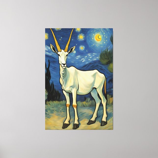 Impressão Em Tela Oryx numa noite estrelada (Frente)