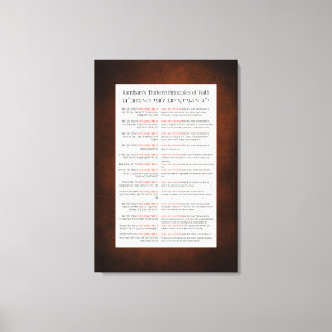 Impressão Em Tela Os 13 Princípios da Fé Judaica Vermelha-Laranja