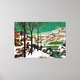 Impressão Em Tela Os caçadores na neve (inverno) por Pieter Bruegel