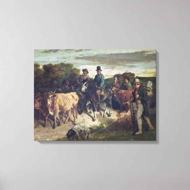 Impressão Em Tela Os Camponeses de Flagey Retornando da Feira (Frente)