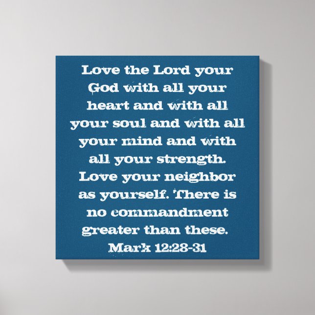 Impressão Em Tela Os Dois Maiores Mandamentos (Frente)