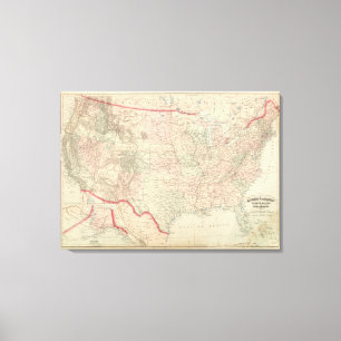 Impressão Em Tela Os Estados Unidos e territórios