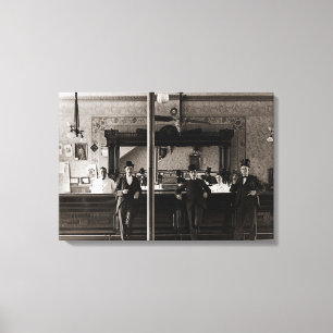 Impressão Em Tela Os homens interiores do bar de bar equipam o bar