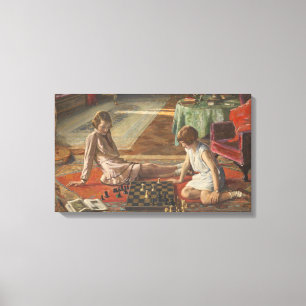 Impressão Em Tela Os Jogadores de Xadrez (por John Lavery)