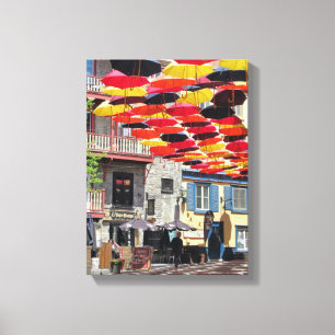 Impressão Em Tela Os maravilhosos Guarda-chuvas da cidade de Quebec