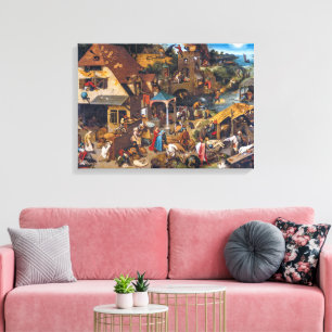 Impressão Em Tela Os Provérbios Holandeses   Pieter Bruegel, o Velho