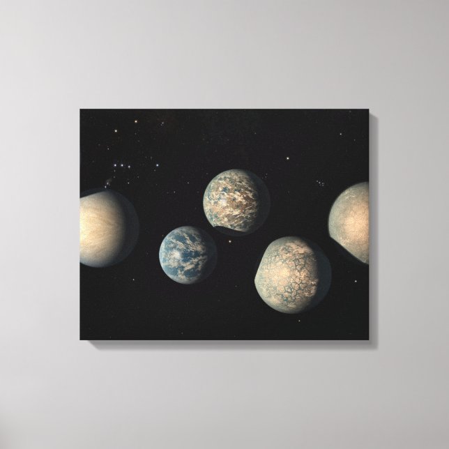 Impressão Em Tela Os Sete Planetas Terrestres De Trapist-1 (Frente)